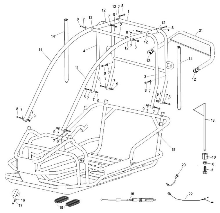 American Sportworks 3170 Hornet Go Kart Parts | 3170 Dragonfly Parts